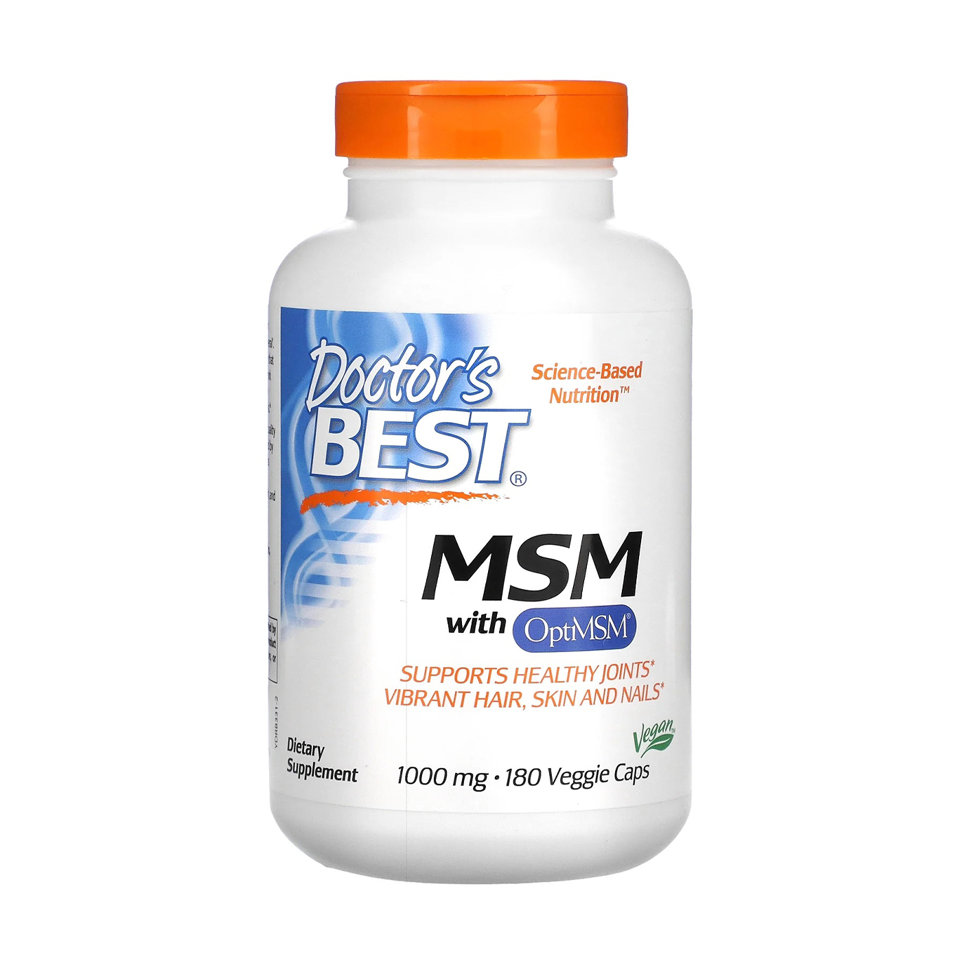 Уцінка! Метилсульфонілметан і МСМ Doctor's Best MSM With OptiMSM 1000 мг, 180 веганських капсул